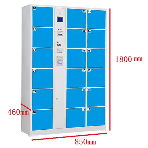 Produk: Intelligent Locker Application: Supermarkets, shopping malls, swimming pools, exhibition halls and other storage items Material: powder coated steel or stainless steel Color: as customer required Size: as customer required Control system: key lock/ Barcode system/ electronic card system/ fingerprint system/ face recognition system/ cryptosystem, dll..