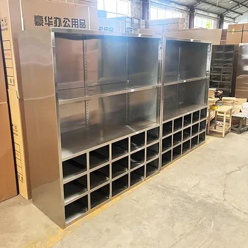 Product: custom shoe cabinet Material: stainless steel 304/ 316L Type: single side/ double side/ Ventilated Shoe Cabinet/ Sterile Shoe Cabinet/ dynamic shoe cabinet all avaliable. Size: custom as customer's requirments